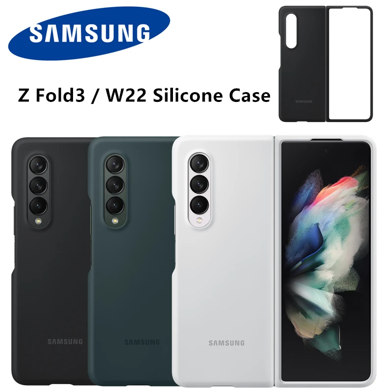 Original Samsung Z Fold3 5G W22 Silicone Cover Case For Samsung Galaxy Z Fold 3 Phone Clear Cases, EF-PF926