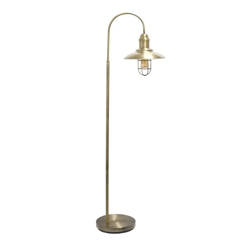

Rustic Open Cage Floor Lamp, Antique Brass