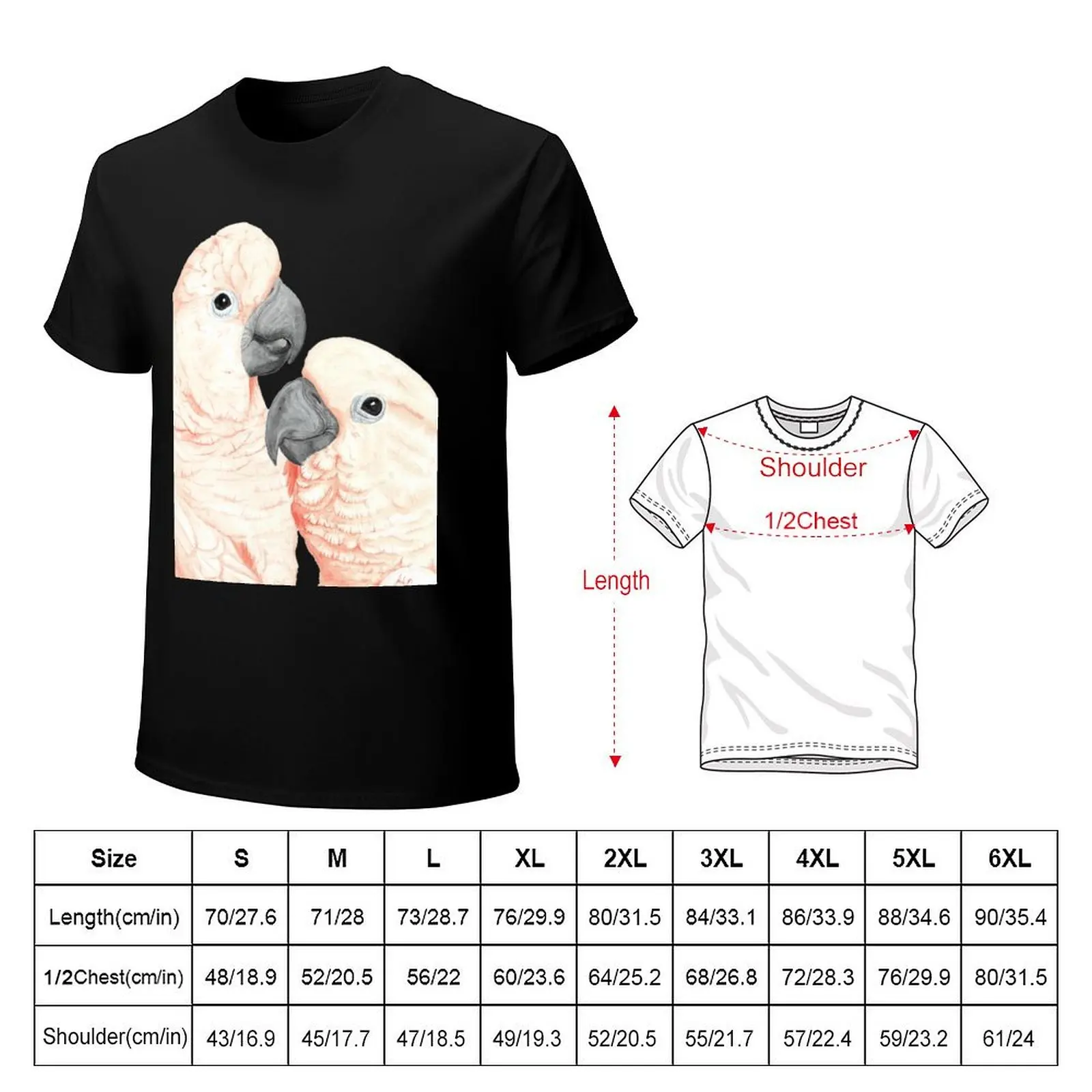 Молюкканские какадуи акварель-попугай портретная живопись футболка новое