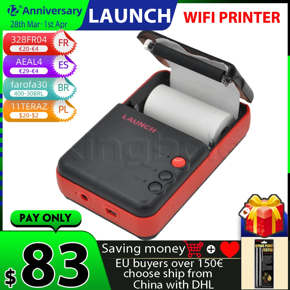 

LAUNCH Wifi Printer Mini Fit For X431 Series Tablet Decoder Pro3s+ Pad III V VII X431 Pro Pro3 Pro5 Diagun V