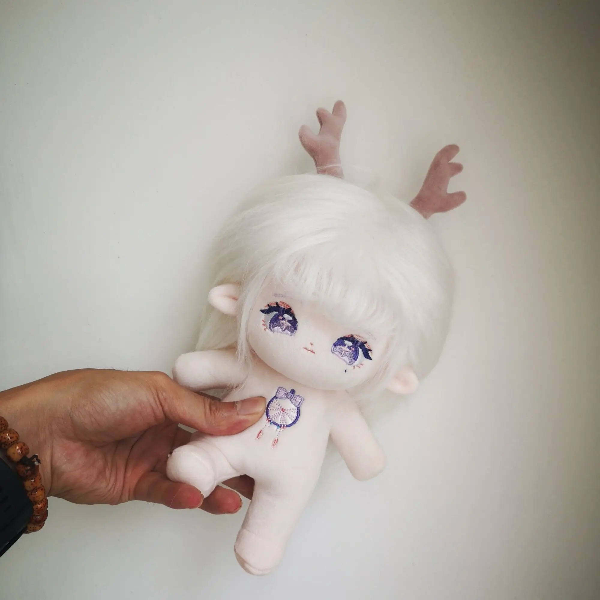 Kawaii 20 см без атрибутов милый плюшевый дракон девочка белый жареный волос рога