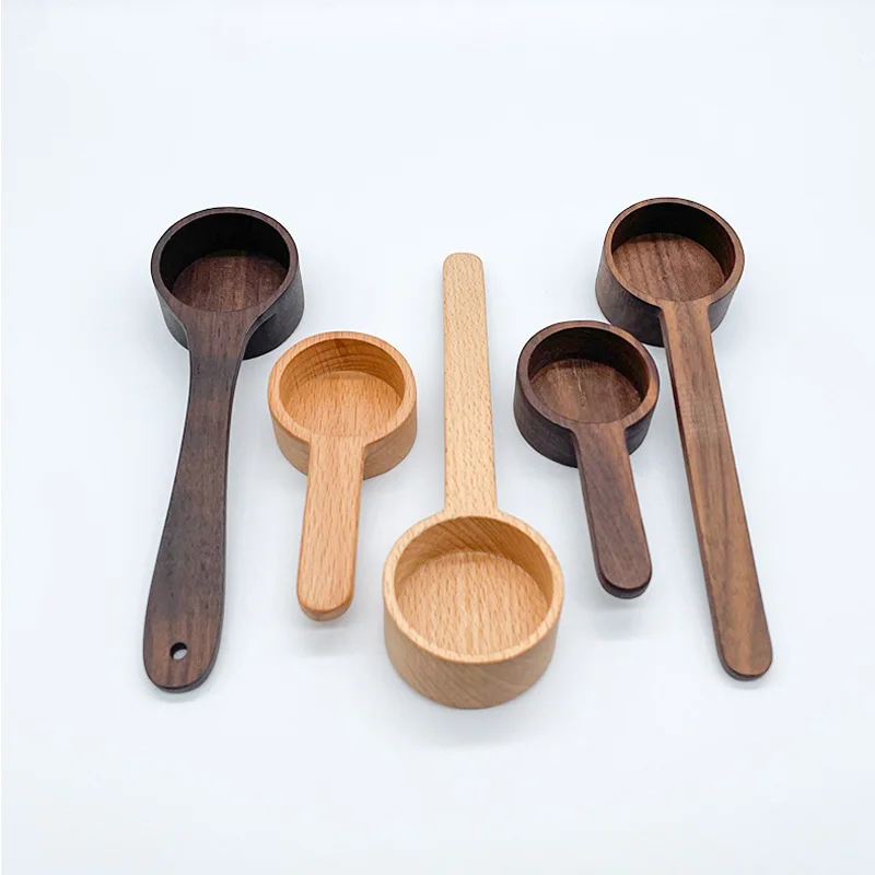 

Кофейная ложка из черного ореха, твердая древесина, длинная и короткая ручка, кофейная пудра, количественная ложка, кухонный инструмент, акс...