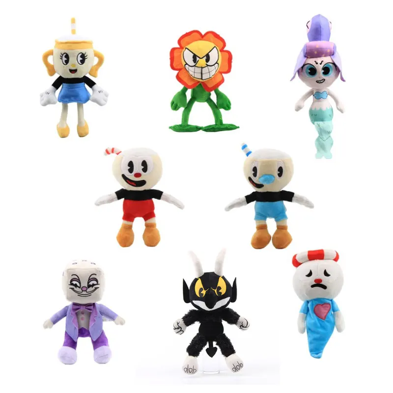 

13 style Cuphead Plush Doll Toys Mugman The Chalice Soft Plush Stuffed Toys Cute Cartoon Doll For Kid Children Christmas Gifts
