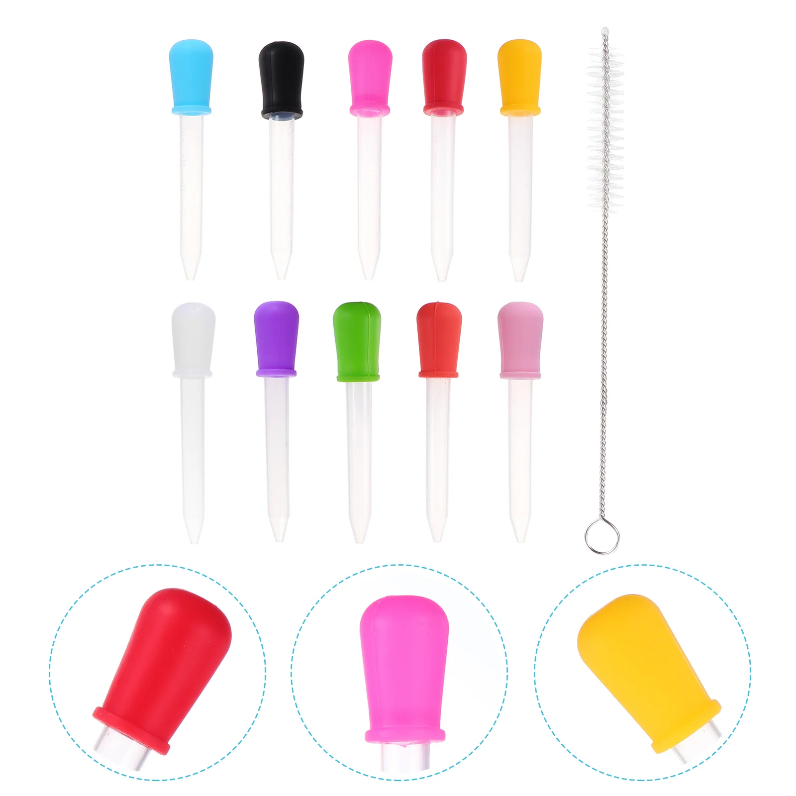 

Dropper Feeding Droppers Feeder Droppers with Scale, 10 Droppers Pipettes with 1 Cleaning Brush ( Multicolour )