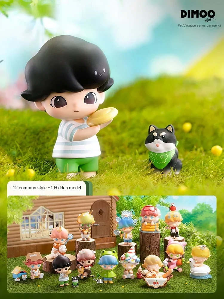 

DIMOO Pets Vacation Series Blind Box Toys Popm Cute Action Figure Doll Models Mystery Box Collection Kawaii Birthday Gifts