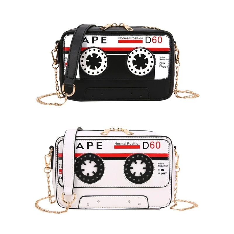

Retro Tape Shaped Summer Shoulder Bag for Women PU Leather Travel Crossbody Bag
