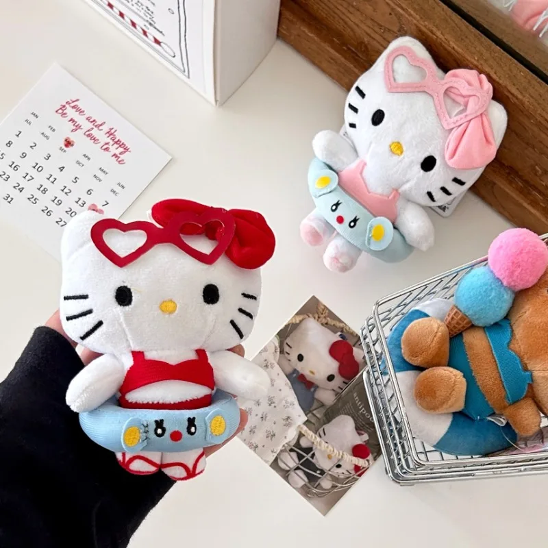 Sanrio очки стиль коричневый Hello Kitty автомобильный брелок девчачье сердце школьная