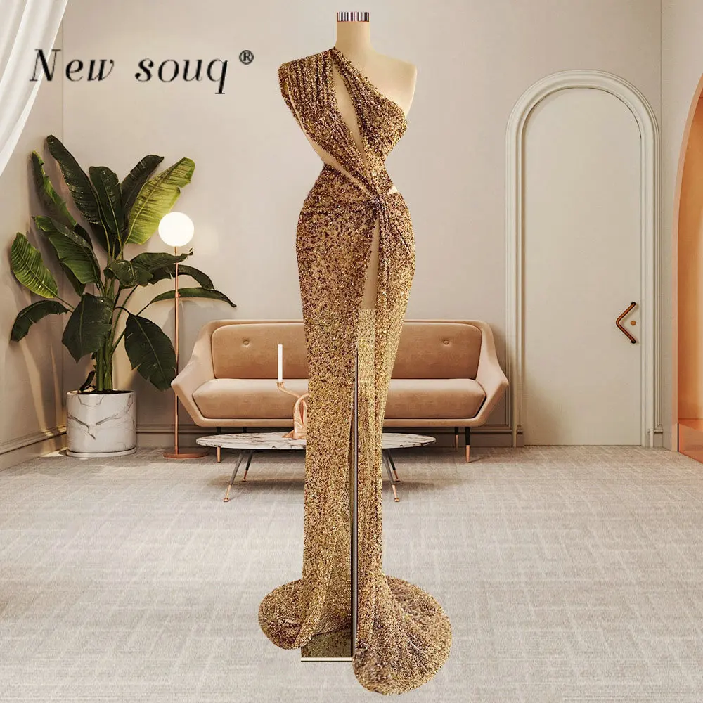 

Сексуальные Длинные вечерние платья на одно плечо кофейного цвета с глубоким разрезом шикарные платья с вырезами для торжества простые блестящие платья для выпускного вечера