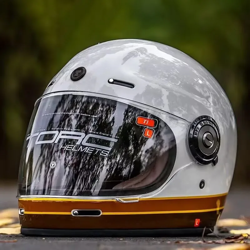 TORC Мотоциклетный Шлем Мото Ретро Шлем ECE DOT Мужчины Мотоцикл Езда Мотокросс Винтаж Анфас Шлемы Capacete De Moto