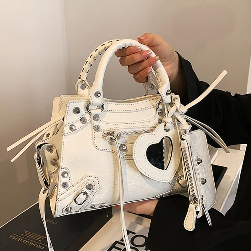 

Роскошная дизайнерская женская сумка-тоут через плечо с граффити, женские сумки-Кроссбоди в стиле панк с зеркальным портмоне с надписью love