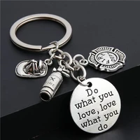 hot sale new 2022 fashion firefighter fire extinguisher fire cap keychain do what you love keyring