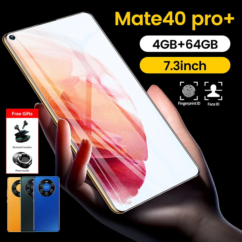 global version 7 3 inch screen 5g smartphone with 12gb512gb large memory for huawei mate 40 pro cellphone samsung mobile phone free global shipping