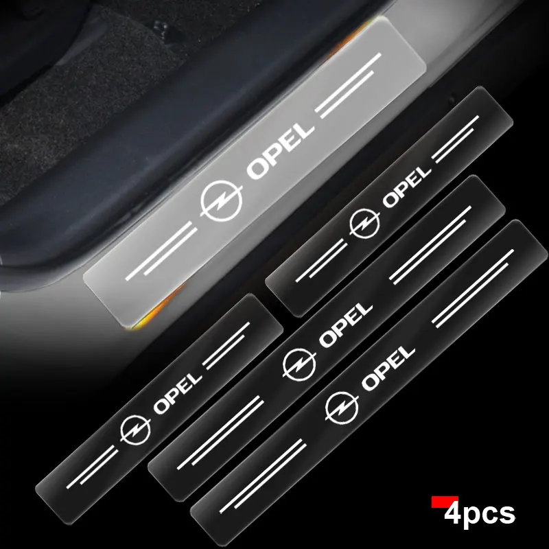 

4pcs Transparent Decal Car Threshold Sticker for Opel Astra H G J Insignia Mokka Zafira Corsa Vectra C D Auto Interior Goods