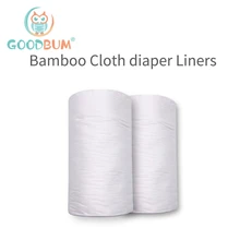 Goodbum Baby Disposable Diapers Biodegradable Flushable Nappy Liners Cloth Diaper Liners 100% Bamboo Each Roll 100 Sheets