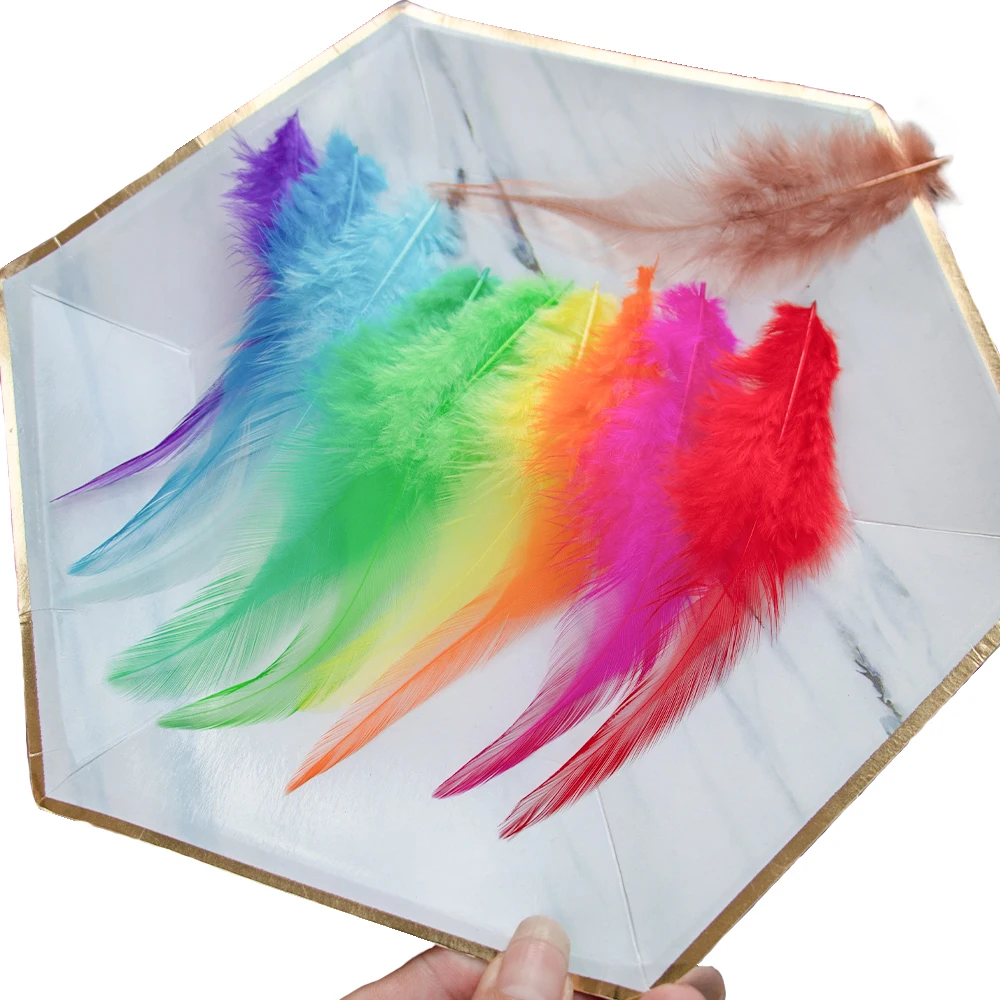 

50PCS Colored Pheasant Feather Needlework Handicraft Natural Chicken Plume Crafts Wedding Dream Catcher Fulffy Decor Accessories