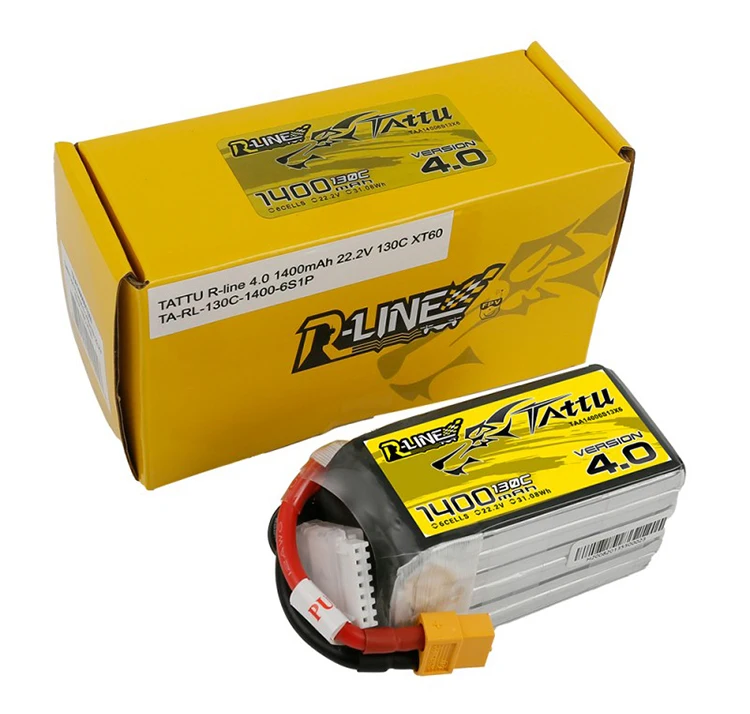 

Tattu RLINE 4.0 ACE Lipo Battery 6S 22.2V 1050mah 1300mah 1400mah 130C XT60 Plug Connector for FPV Racing Drone Quadcopter Parts