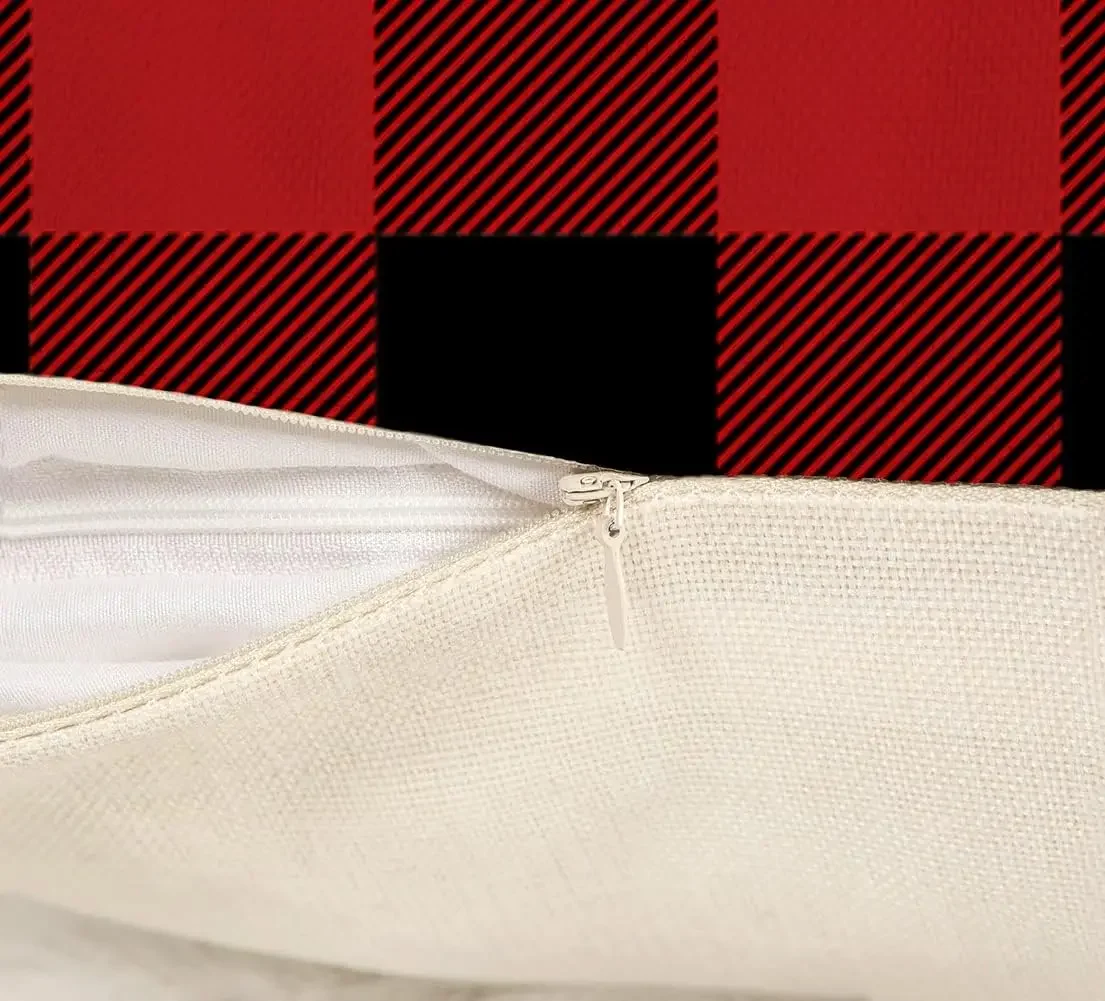 Рождественская наволочка Buffalo Check красная черная для фермерского дома