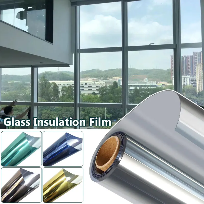 

Window Film One Way Privacy Self-adhesive Glass Sticker Home Office Reflective Mirror Film Sun Blocking Anti UV Tint Foil