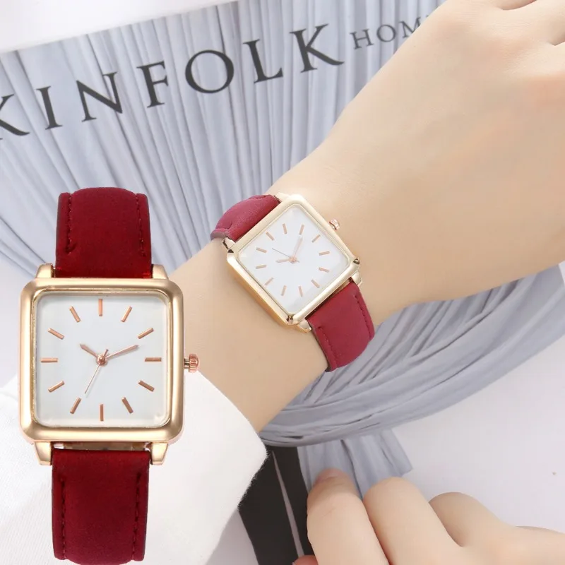 

Retro Women's Watch Simplicity Square Quartz Wristwatch Leather Lady Best Selling Products Offers Sale Brand Fashion Clock