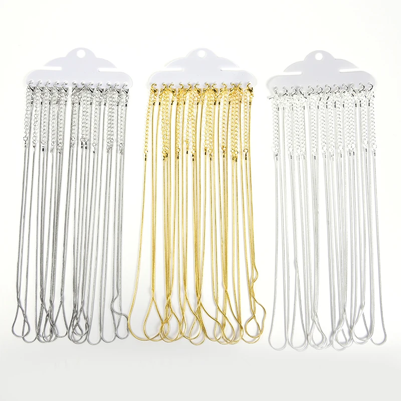 

6Pcs/Lot Gold Silver Color 40cm Snake Chains Necklace For Women Jewelry Making Necklace Findings