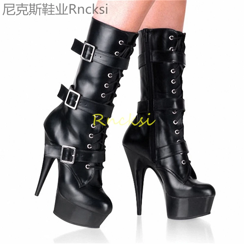 

15cm New autumn/winter thick-soled pole dancing with elevated back and ultra-high heel fashion boots