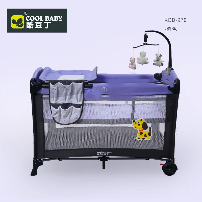 Cool Baby Crib Kids Baby Bed Multi-function Folding Portable Baby Bed Cradle Bed Movable Baby Stitching Bed Bed for Kid
