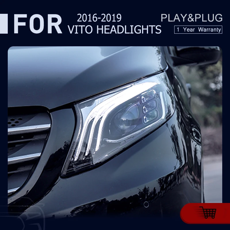 

Стайлинг автомобиля фары для Benz Vito 2016-2019 светодиодный товары DRL Hella 5 ксеноновые линзы Hid H7 в сборе W447 авто