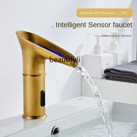 zqcopper induction faucet automatic faucet single cold and hot intelligent induction wash basin faucet