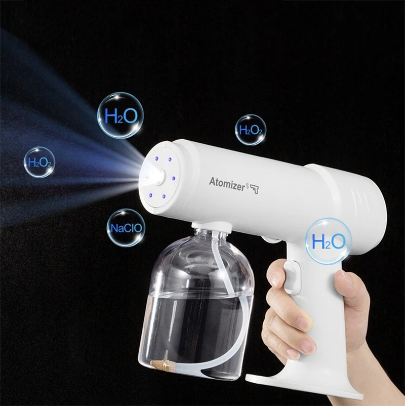 

500ML Hand-held Atomizer Spray Gun Nano Mist Sprayer Santitizer Machine Portable USB Electric Fogger For Office Home Accessories