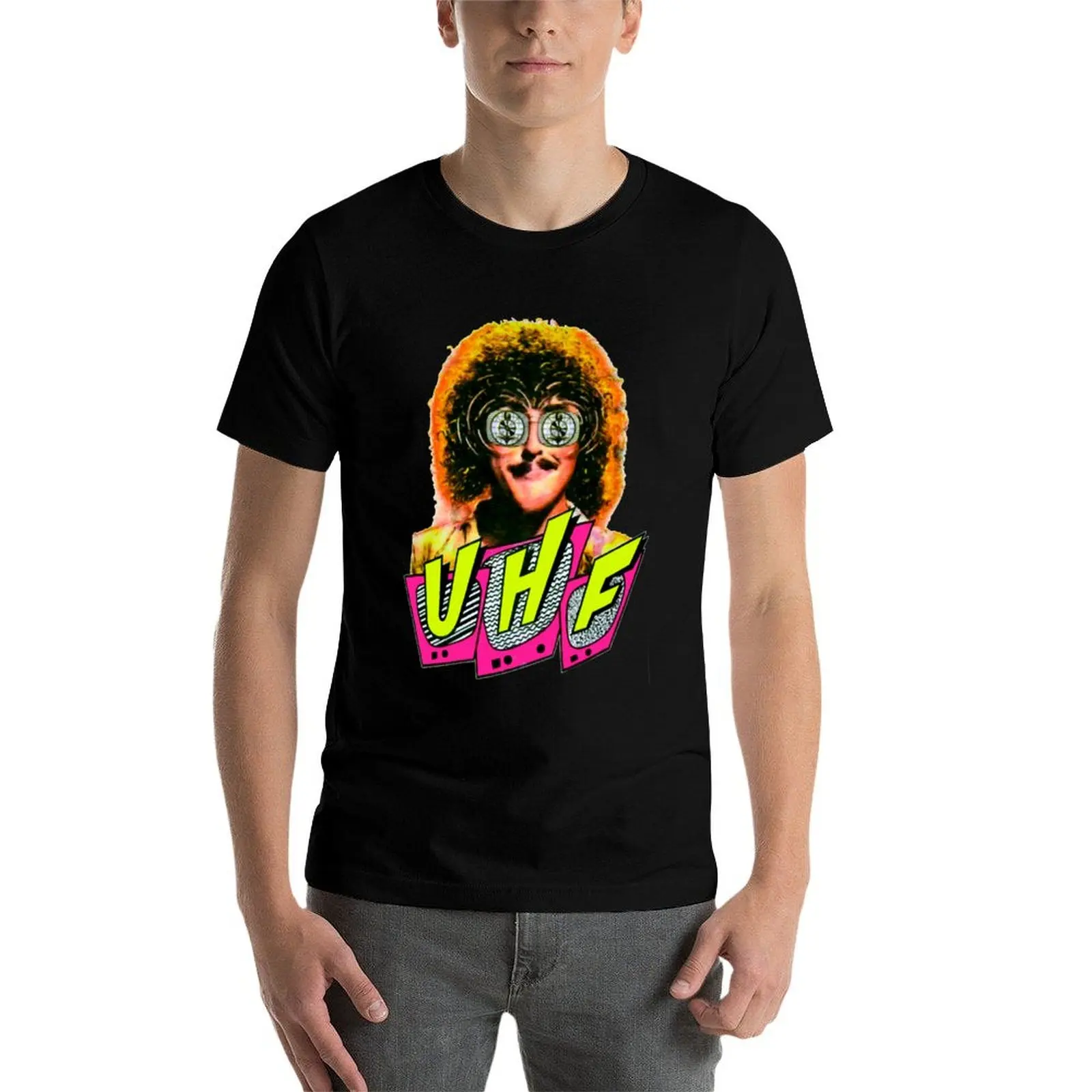 Фото Футболка UHF Weird Al 1989, забавные футболки, мужская футболка, персонализированные футболки с аниме-принтом, футболка большого размера №3