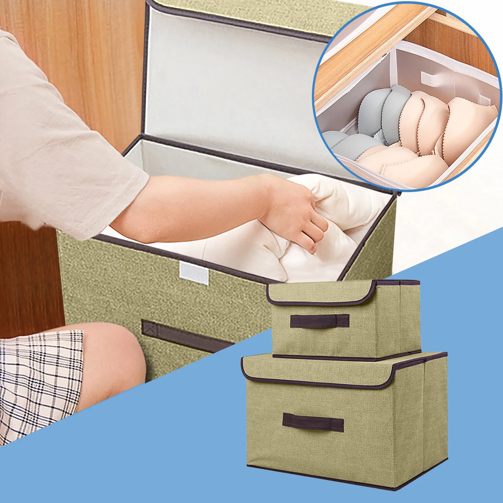 

Sundries Box Box With Lid Clothing Portable Storage Foldable Box Storage Foldable Storage Storage Box 25 Inches High