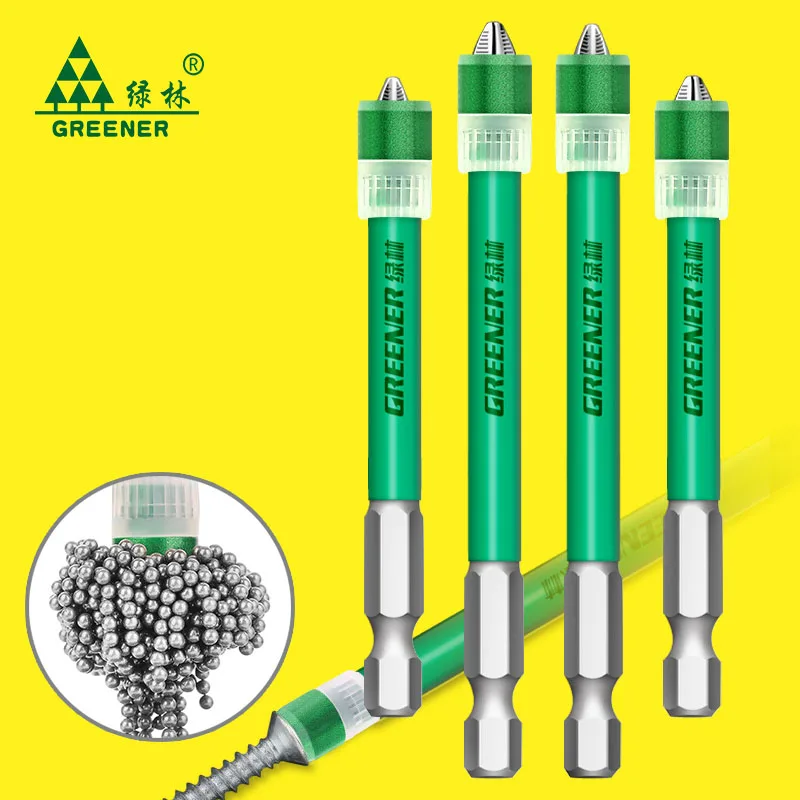 

GREENER Screwdriver Bit Magnetic Ring 1/4" Universal Screw Driver Head For 6.35mm Shank Metal Drill Bit Magnet Powerful Ring