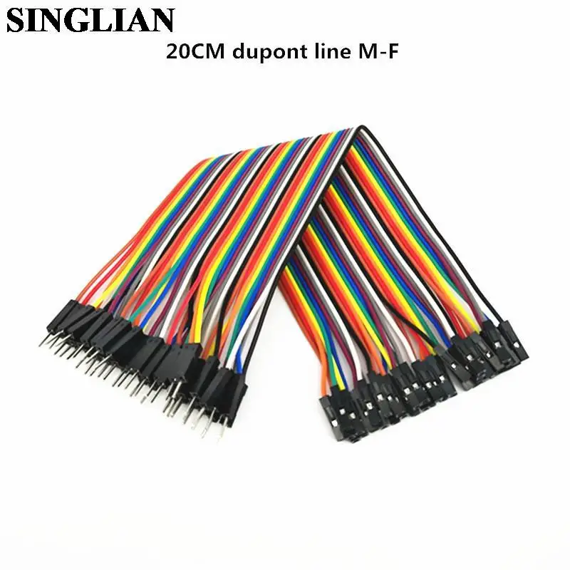 

400pcs/Lot 20CM Dupont Line Female To Male Head 1P-1P 2.54mm Spacing 40P M-F Jump Wire Dupont Cable Breadboard DIY For Arduino