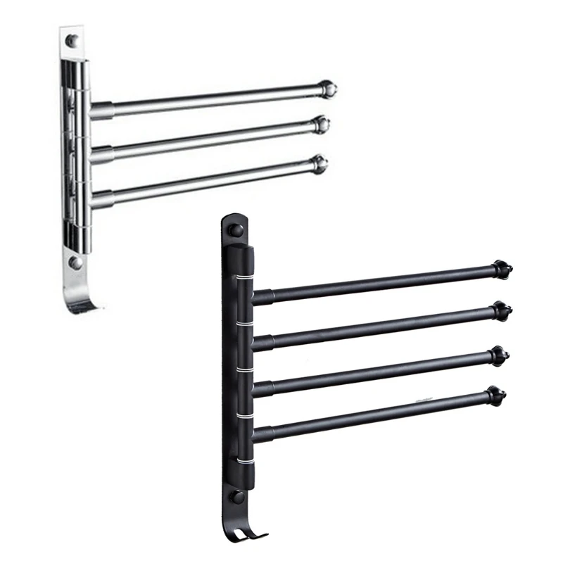 Holder Waterproof Rotating Towel Bar Wall Mounted Storage Sh