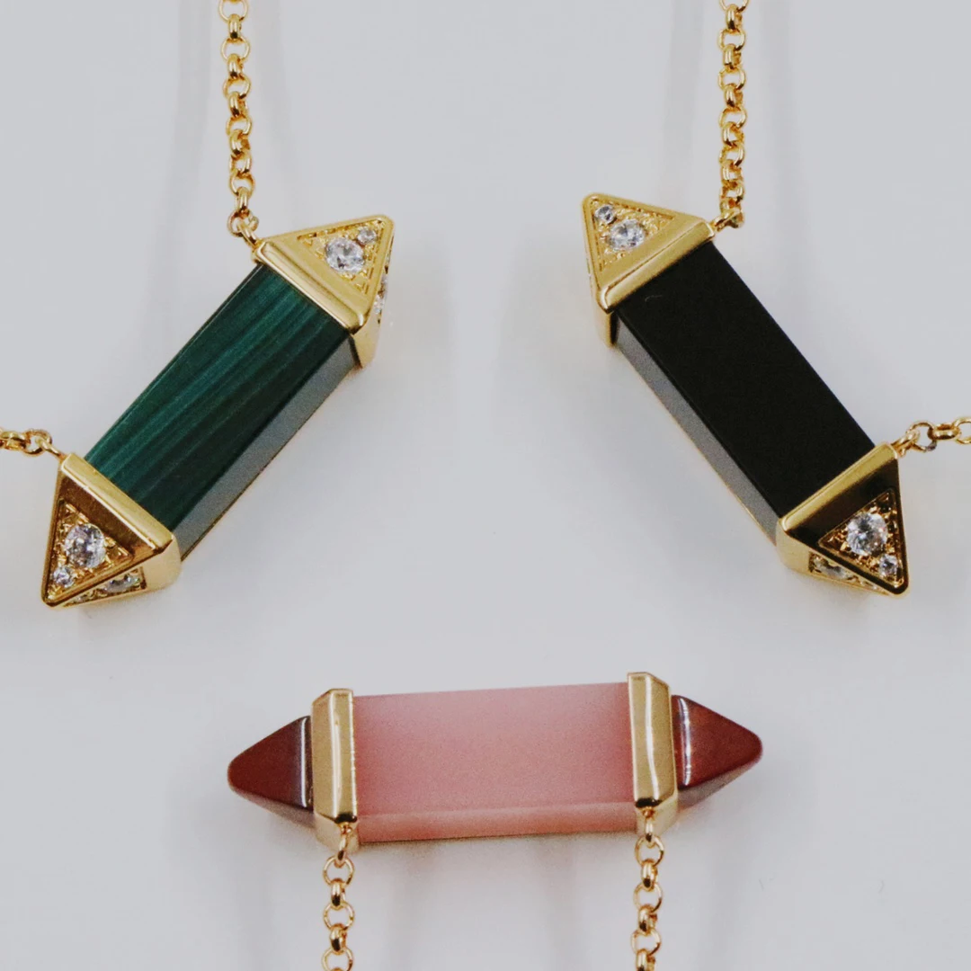 

NEW IN2023 NewCrystal Angel Lovely Match Versatile Precious Gemstone Presents A Rectangular Shape Candy Pendant Necklace