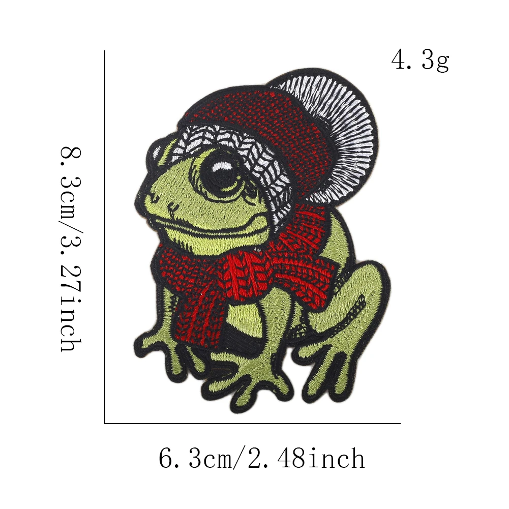 2 шт. креативная нашивка с вышивкой в ​​стиле панк-лягушка шарф лягушка железные