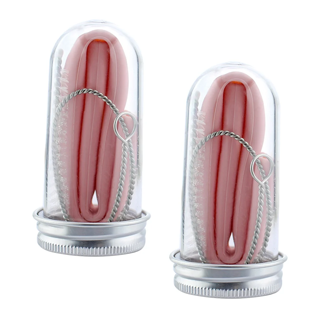 

Straws Straw Folding Silicone Beverage Drinking Reusable Collapsible Travel Creative Cleaning Brushes Rubber Taste Decorative