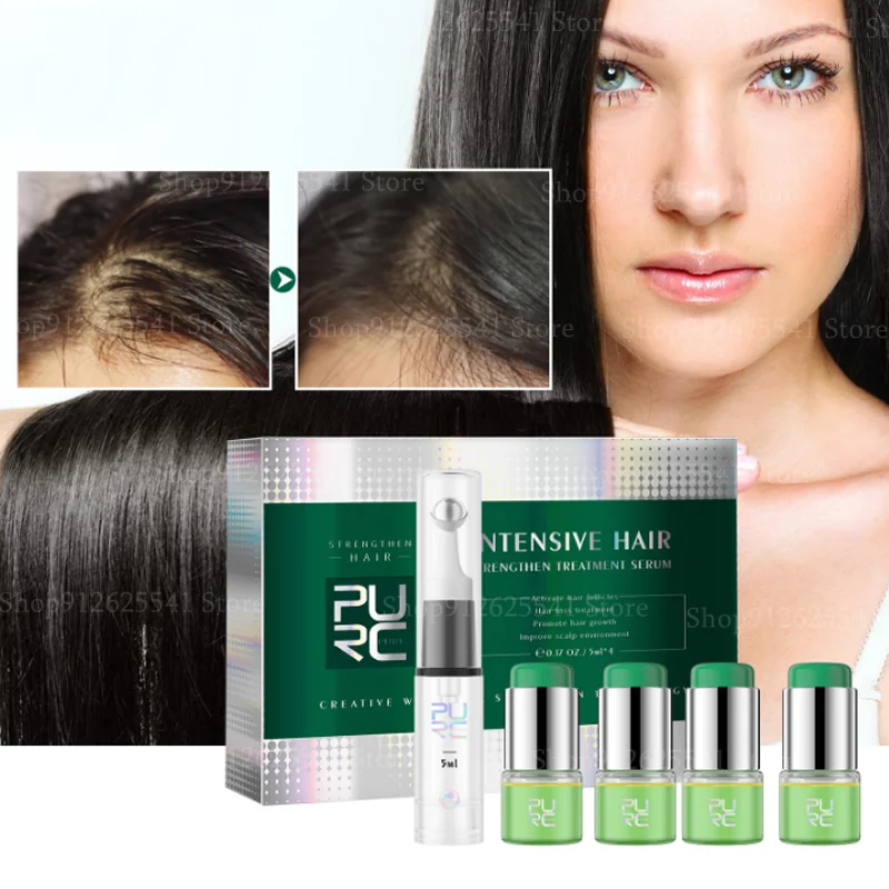 

5ml*4Pcs Ginger Hair Growth Serum Natural Regrowth Oil for Women Men Hair Loss Improve Scalp Treatment Anti- Fluffy, Frizz