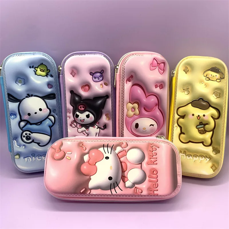 

Sanrio Pencil Case Hello Kitty My Melody Kuromi Pochacco 3D Stereo Pencil Case Function Storage Kawaii Zipper Pencil Case