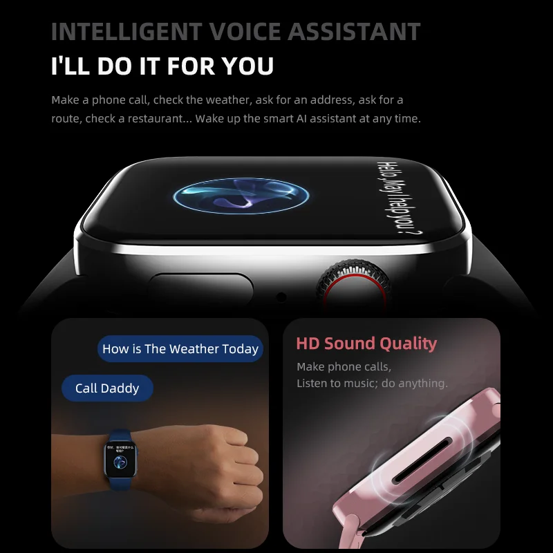 2022 HW8 Max 1 99 ”Умные часы серии 8 NFC Bluetooth Циферблат вызова Глюкоза в крови Мужчины