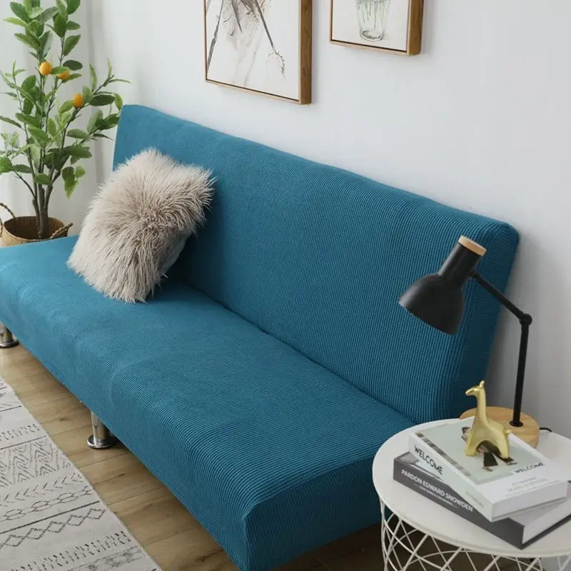 

Polar Fleece Fabric Sofa Cover Solid Color Couch Cover Without Armrests Couch Bench Slipcover Protector Pet Claws Home Decor