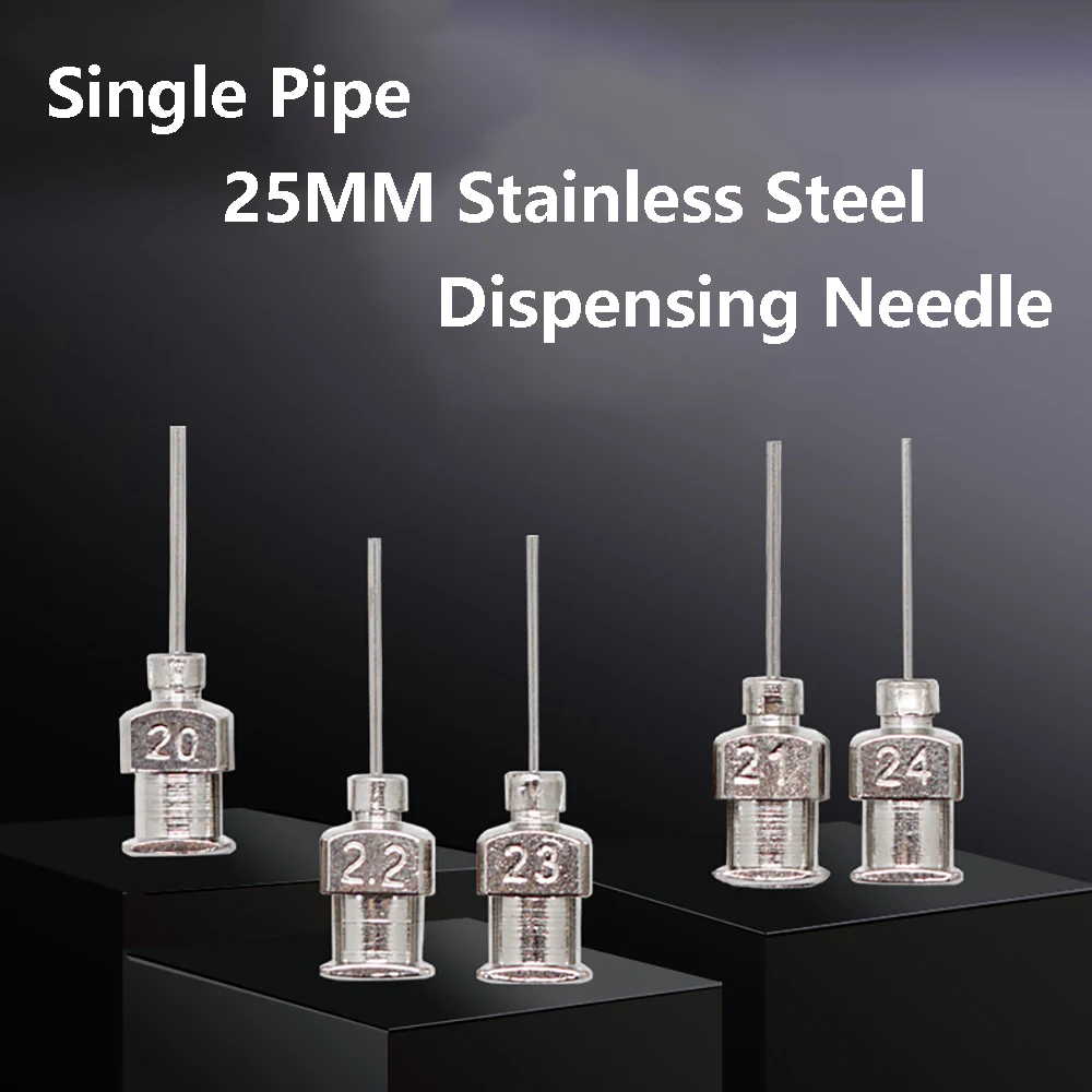 12PCS 21-30G 25MM Stainless Steel Dispensing Needles Syringe Needle Fluid Liquid Dispensing Tips Non-medical appliance