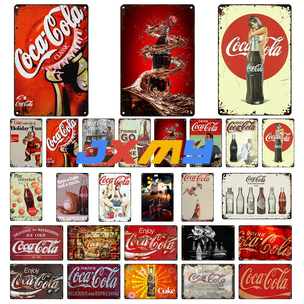 

Vintage Classic Cola Metal Tin Sign Pin Up Cola Metal Plate for Bar Pub Wall Decor Kitchen Plaques Room Wall Signs
