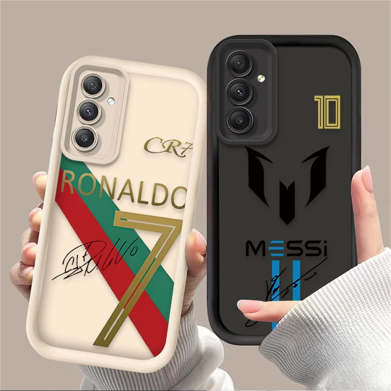 Чехол с футбольным номером 7 10 для Samsung Galaxy A55 A35 A25 A15 A05 A05S 5G A24 A13 A23 A12 A22 A32 A52 A52S A71 A72 A51