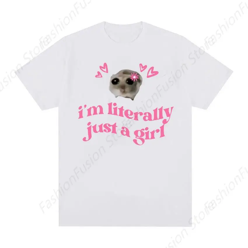 Футболка мужская с принтом грустного хомяка хлопок круглый вырез короткий рукав