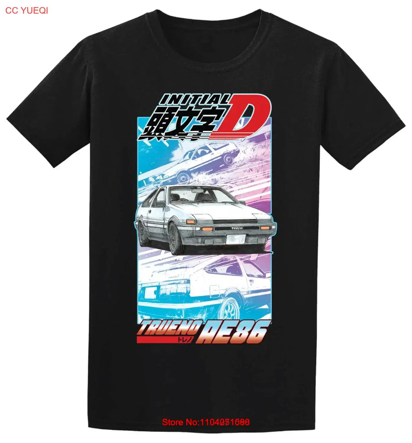 *Legit* Initial D Манга Грузоно Красочная унисекс официальная футболка с аниме # 416844