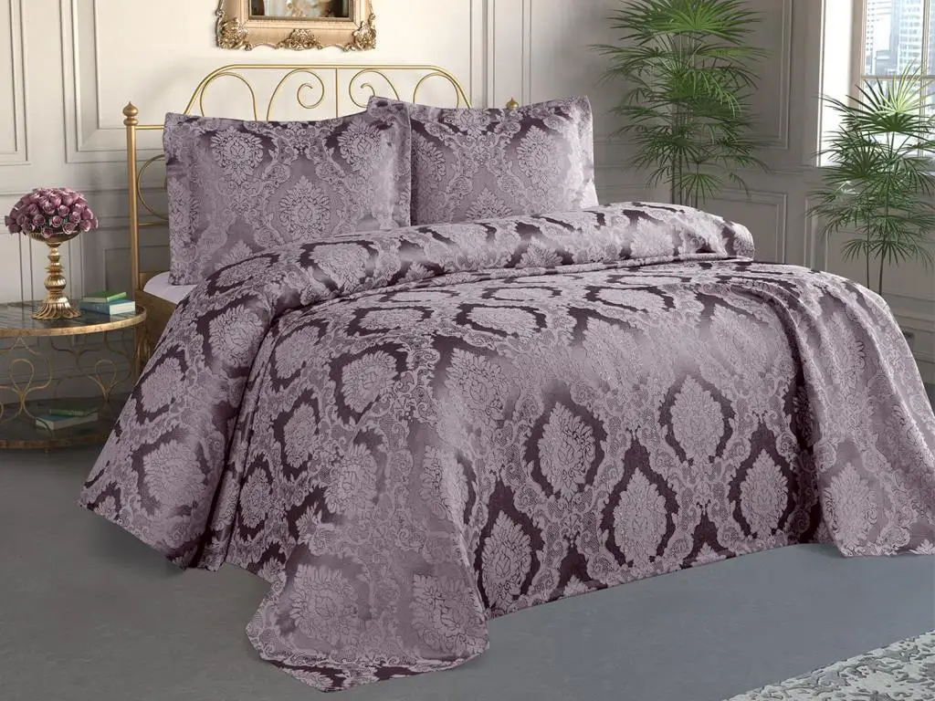 

ulem Jacquard Chenille Bed Cover Damson