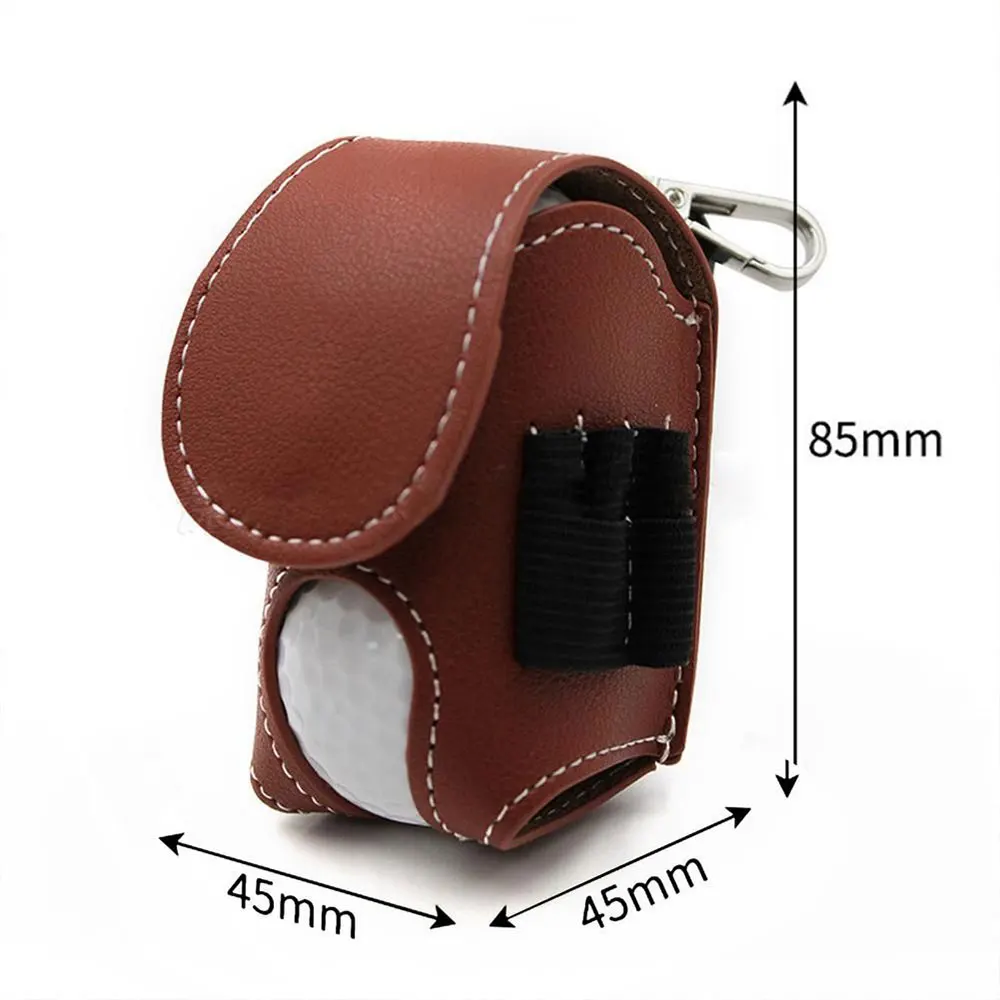 Mini Pocket Leather Golf Ball Storage Pouch Portable Golf Waist Holder Bag Mini Golf Ball Container Waist Storage Bag