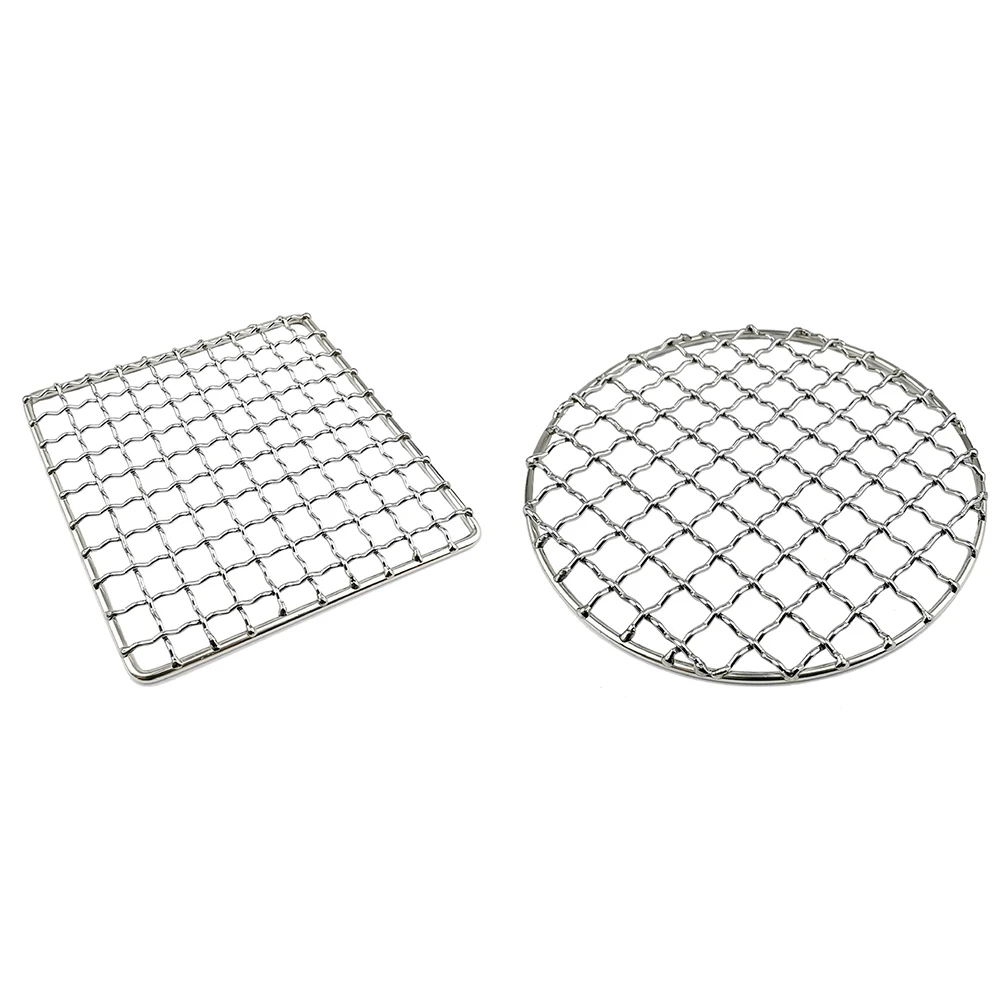 

BBQ Grilling Net Fire Cooking Stainless Steel Camping Grill Grate Firewood Rack Outdoor Activities Traveling Equipment