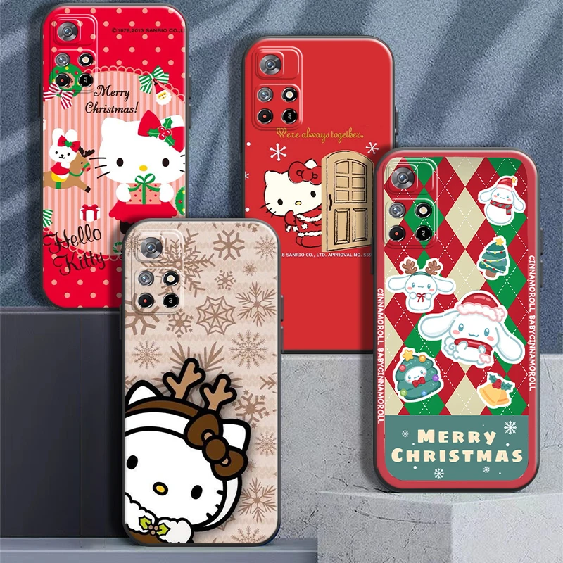

Christmas Hello Kitty Kuromi For Xiaomi Redmi Note 11 11T 11S 10 10S 10T 9 9S Pro 5G Redmi 10 9 9T 9A 9AT 9C Phone Case Soft
